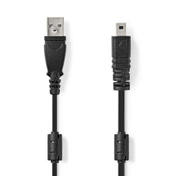 Nedis USB-kabel | USB 2.0 | USB-A Hane | UC-E6 8-Pins Male | 480 Mbps | Nickelplaterad | 2.00 m | Rund | PVC | Svart | Kuvert