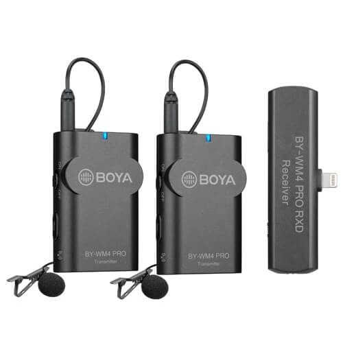 BOYA Mikrofon Lavalier x2 Trådlös BY-WM4 Pro K4 Lightning