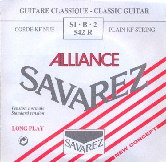 Savarez 542R Alliance H2 lös spansk gitarr-sträng, röd