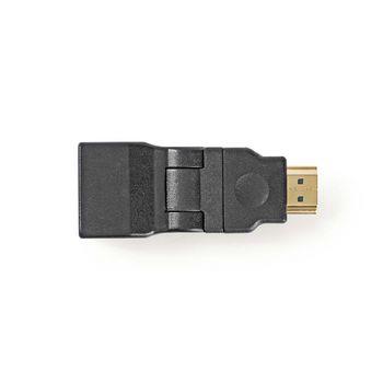 Nedis HDMI- Adapter | HDMI- Kontakt | HDMI- Hona | Guldplaterad | Vridning | ABS | Svart | 1 st. | Plastpåse
