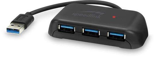 SpeedLink SNAPPY EVO USB Hub, 4-Port, USB 3.0, Passive, black