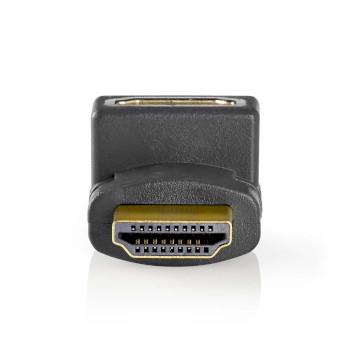 Nedis HDMI- Adapter | HDMI- Kontakt | HDMI- Hona | Guldplaterad | Vinklat 270° | ABS | Antracit | 1 st. | Kartong med fönster