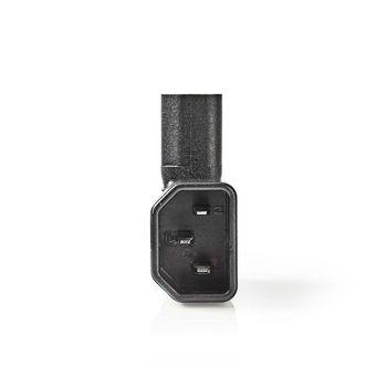 Nedis Extension Plug | IEC-320-C13 | IEC-320-C14 | Vinklat höger | Nickelplaterad | PVC | Svart | Kuvert | 1 st.