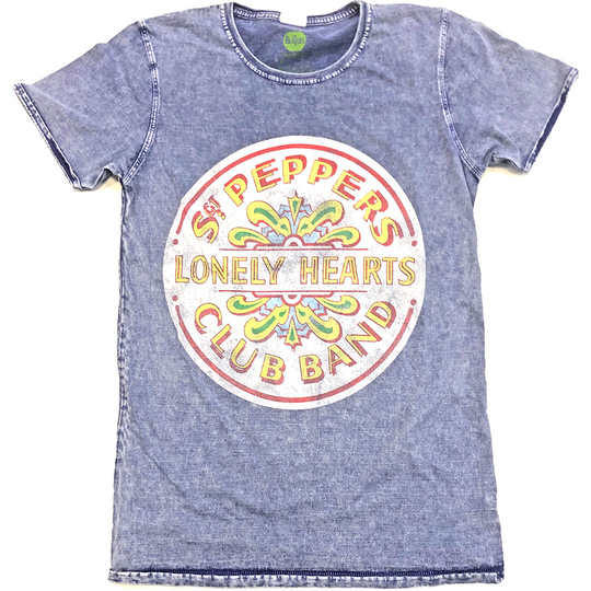 The Beatles: Unisex T-Shirt/Sgt Pepper Drum (Burnout) (X-Large)