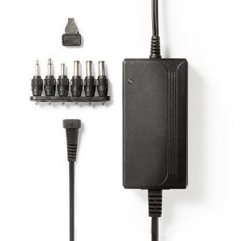 Nedis Universal nätadapter | 27 W | 3 - 12 V DC | 3.60 m | 2.25 A A | 6 plug(s) | Svart