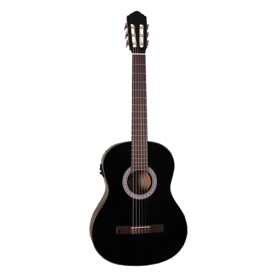 Santana B8 BK EQ v2 spansk-gitarr black