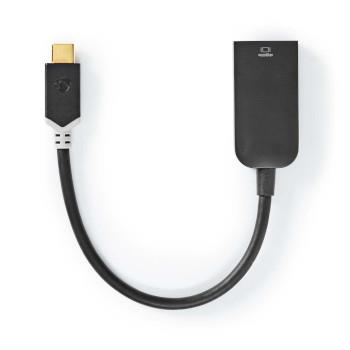 Nedis USB-C- Adapter | USB 3.2 Gen 1 | USB-C- Hane | HDMI- Hona | 4K@60Hz | 0.20 m | Rund | Guldplaterad | PVC | Antracit | Window Box med Euro Lock