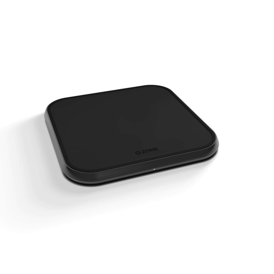 ZENS Single Alu. Laddare QI Trådlös 220V-sladd 10W Svart (Apple QC 7,5W)