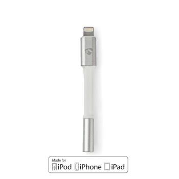 Nedis Lightning Adapter | Apple Lightning, 8-stifts | 3.5 mm Hona | Guldplaterad | 0.15 m | Rund | Aluminium