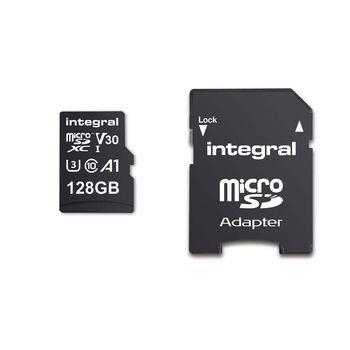 Integral 128 GB höghastighets microSDHC/XC V30 UHS-I U3 minneskort