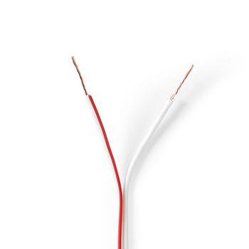 Nedis Högtalarkabel | 2x 0.35 mm² | CCA | 100.0 m | Rund | PVC | Vit | Emballage