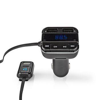 Nedis Bil FM-sändare | Fast | Trådlösa samtal | 0.8 " | LED Skärm | Bluetooth® | 5.0 V DC / 1.0 A / 5.0 V DC / 2.4 A | Google Assistant / Siri | Grå / Svart