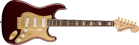 Fender Squier 40-årsjubileum Stratocaster "Gold Edition" Elguitar (Ruby Red Metallic)