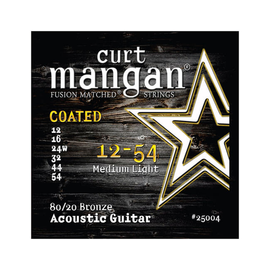 Curt Mangan 25004 Coated 80/20 Bronze western-gitarrsträngar 012-054