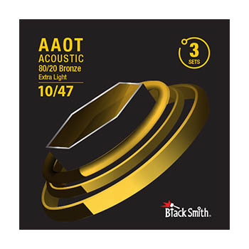 BlackSmith AABR-1047-3P western-gitarr-strängar, 010-047 (3 SET)