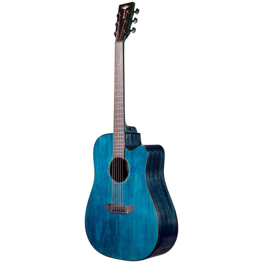 Tyma D-3CE CB western-gitarr blue