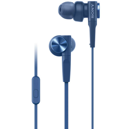 Sony: Headset MDR-XB55AP Blå Sladd in-ear mic