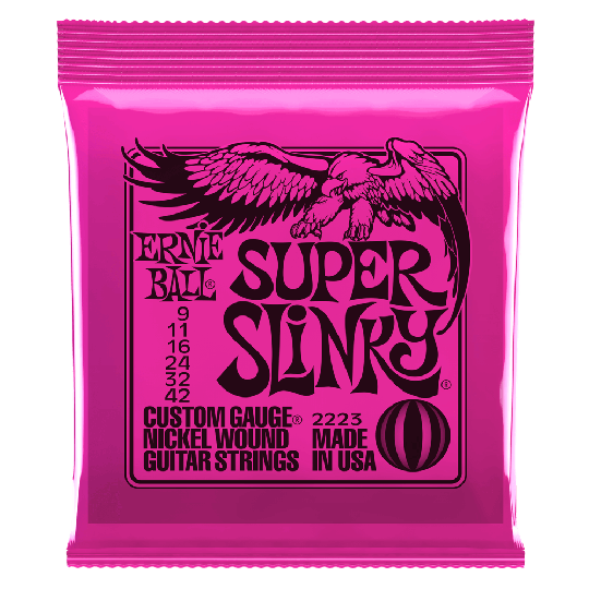 Ernie Ball Slinky Nickel Wound Gitarrsträngar, Elgitarr Super Slinky 009-042