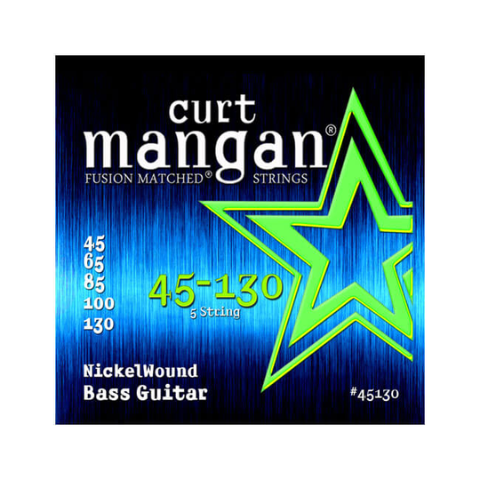 Curt Mangan 45130 Nickel Wound 5-strängade elbas-strängar 045-130
