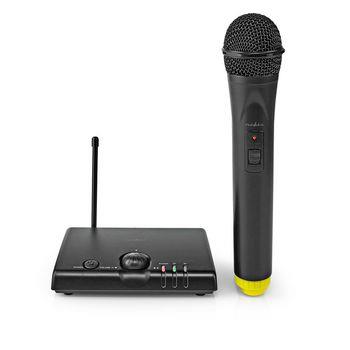 Nedis Trådlöst Mikrofon Set | 1 Kanal | 1 mikrofon | Kardioid | 40 Hz - 15 kHz | 1500 Ohm | -97 dB | Volymkontroll | Svart
