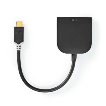 Nedis USB-C- Adapter | USB 3.2 Gen 1 | USB-C- Hane | DVI-D 24+1-Pin Hona | 1080p | 0.20 m | Rund | Guldplaterad | PVC | Antracit | Window Box med Euro Lock