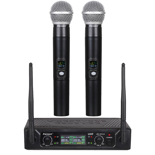 Karsect JRU-521LD/HT-527C trådlöst-set 2 x handhållt mikrofon