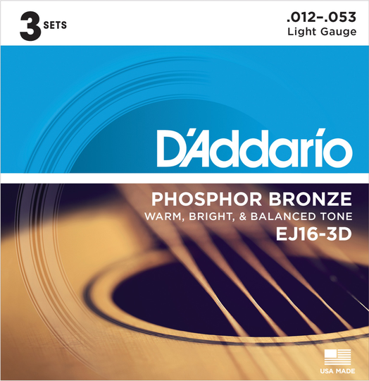 Daddario EJ16-3D fosforbrons gitarrsträngar