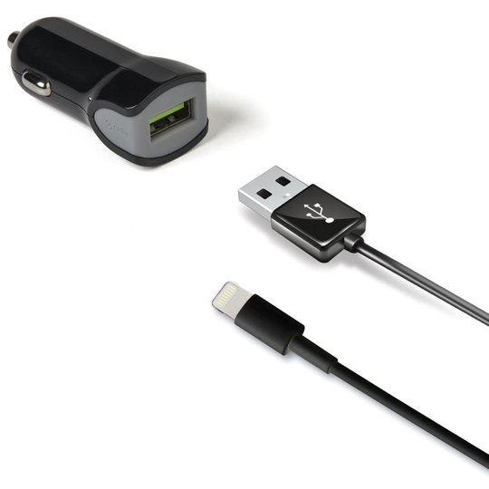 Celly: Billaddare + Lightning-kabel 2,4A