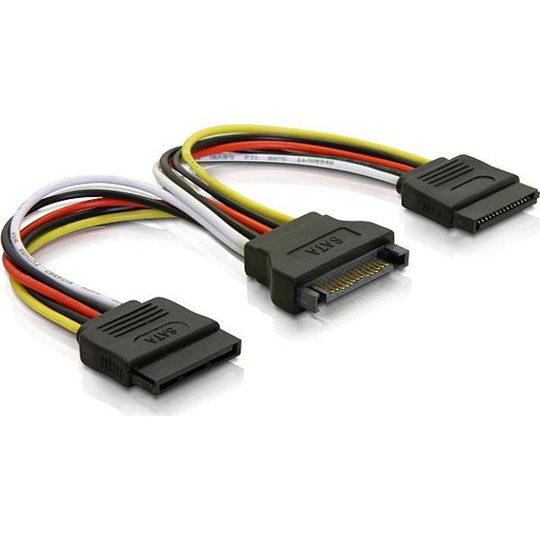 Adapter Y 15-pin SATA 2 hårddiskar 10cm