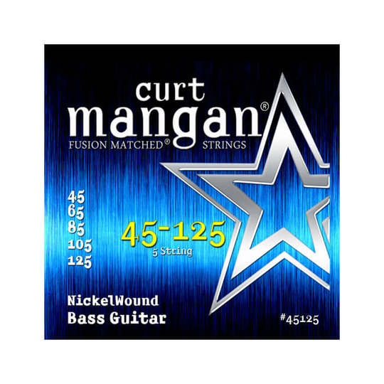 Curt Mangan 45125 Nickel Wound 5-strängad elbas-strängar 045-125
