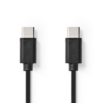 Nedis USB-kabel | USB 2.0 | USB-C- Hane | USB-C- Hane | 60 W | 480 Mbps | Nickelplaterad | 1.00 m | Rund | PVC | Svart | Låda