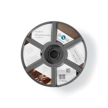 Nedis mikrofonkabel | 2x 0.08 mm² | Koppar | 100.0 m | Rund | PVC | Svart | Rulle