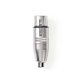 Nedis XLR Adapter | XLR 3-stifts hona | RCA Hona | Nickelplaterad | Rak | Metall | Silver | 10 st. | Plastpåse