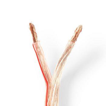 Nedis Högtalarkabel | 2x 6.00 mm² | CCA | 100.0 m | Rund | PVC | Transparent | Emballage