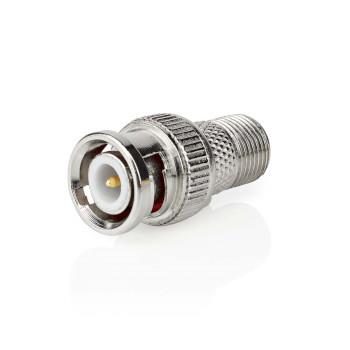 Nedis Satellite & Antenn Adapter | BNC Hane | F Hona | Nickelplaterad | 75 Ohm | Rak | Metall | Silver | 10 st. | Plastpåse