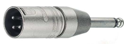 Neutrik XLR Adapter XLR 3p hane - 6,35 mm, hane Silver
