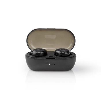 Nedis Fullt Trådlösa hörlurar | Bluetooth® | Maximal batteritid: 3 hrs | Tryck på Kontroll | Batteri hölje | Inbygd mikrofon | Stöd för röststyrning | Svart
