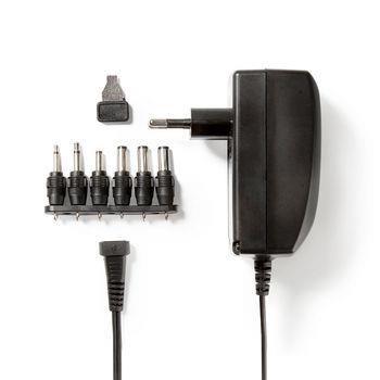 Nedis Universal nätadapter | 27 W | 3 - 12 V DC | 1.80 m | 2.25 A A | 6 plug(s) | Svart