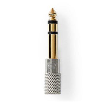 Nedis Stereo Audio Adapter | 6.35 mm Hane | 3.5 mm Hona | Guldplaterad | Rak | Aluminium | Guld / Metall | 1 st. | Kartong med täckt fönster