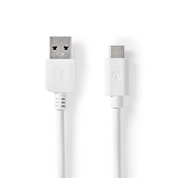 Nedis USB-kabel | USB 3.2 Gen 1 | USB-A Hane | USB-C- Hane | 60 W | 5 Gbps | Nickelplaterad | 1.00 m | Rund | PVC | Vit | Låda