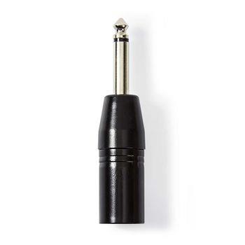 Nedis XLR Adapter | XLR 3-stifts hane | 6.35 mm Hane | Nickelplaterad | Rak | Metall | Svart | 1 st. | Plastpåse