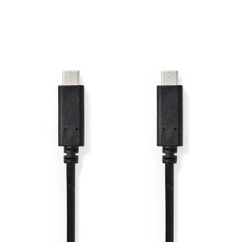 Nedis USB-kabel | USB 3.2 Gen 1 | USB-C- Hane | USB-C- Hane | 60 W | 4K@60Hz | 5 Gbps | Nickelplaterad | 2.00 m | Rund | PVC | Svart | Låda