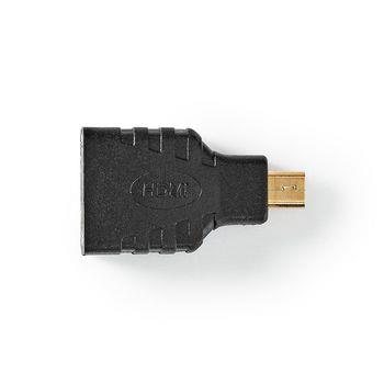Nedis HDMI- Adapter | HDMI- Micro kontakt | HDMI- Hona | Guldplaterad | Rak | ABS | Svart | 1 st. | Plastpåse