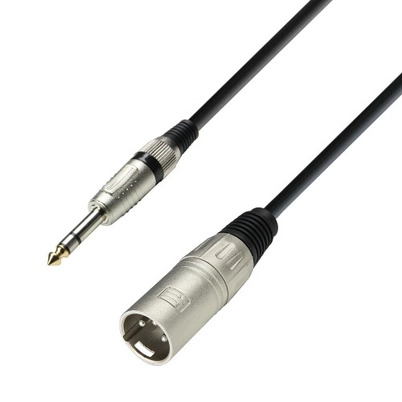 Adapterkabel 6,3 mm stereojack för XLR hane