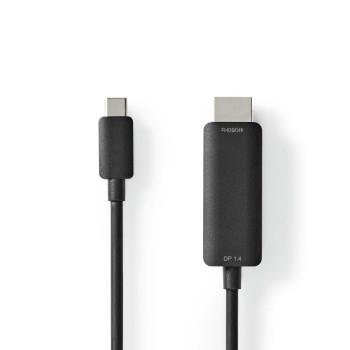 Nedis USB-C- Adapter | USB 3.2 Gen 1 | USB-C- Hane | HDMI- Kontakt | 4K@60Hz | 2.00 m | Rund | Nickelplaterad | PVC | Svart | Låda