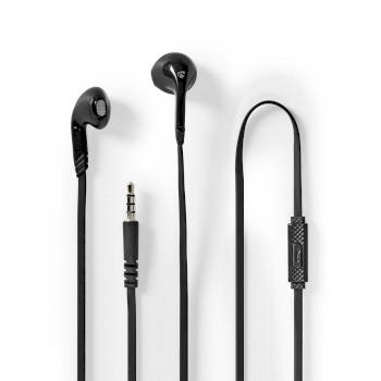 Nedis Trådbundna Hörlurar | 3.5 mm | Kabellängd: 1.20 m | Inbygd mikrofon | Svart