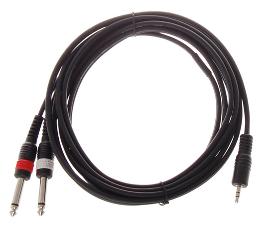 HiEnd 2 x jack(mono)-till-minijack(stereo)-kabel 3 meter