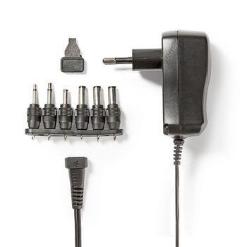 Nedis Universal nätadapter | 7.2 W | 3 - 12 V DC | 1.80 m | 0.6 A A | 6 plug(s) | Svart