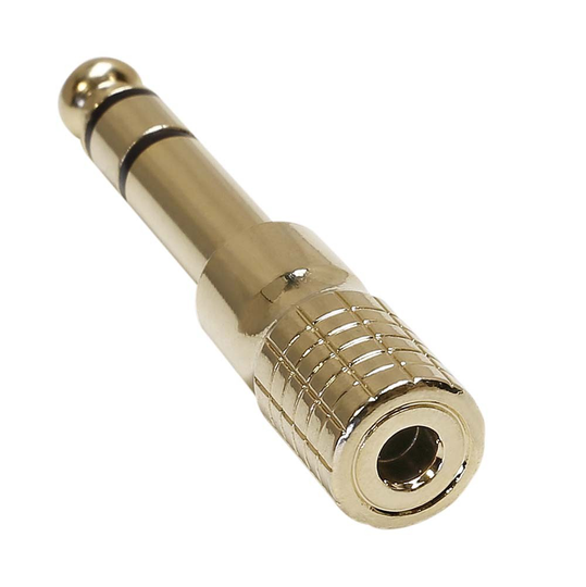 Adapter 3,5mm stereo jack til 6,3mm stereo jack - Guld