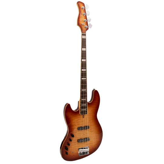 Sire Marcus Miller V9 SWAMP ASH-4 LH BRS el-bas, venstrehåndet satin brown sunburst